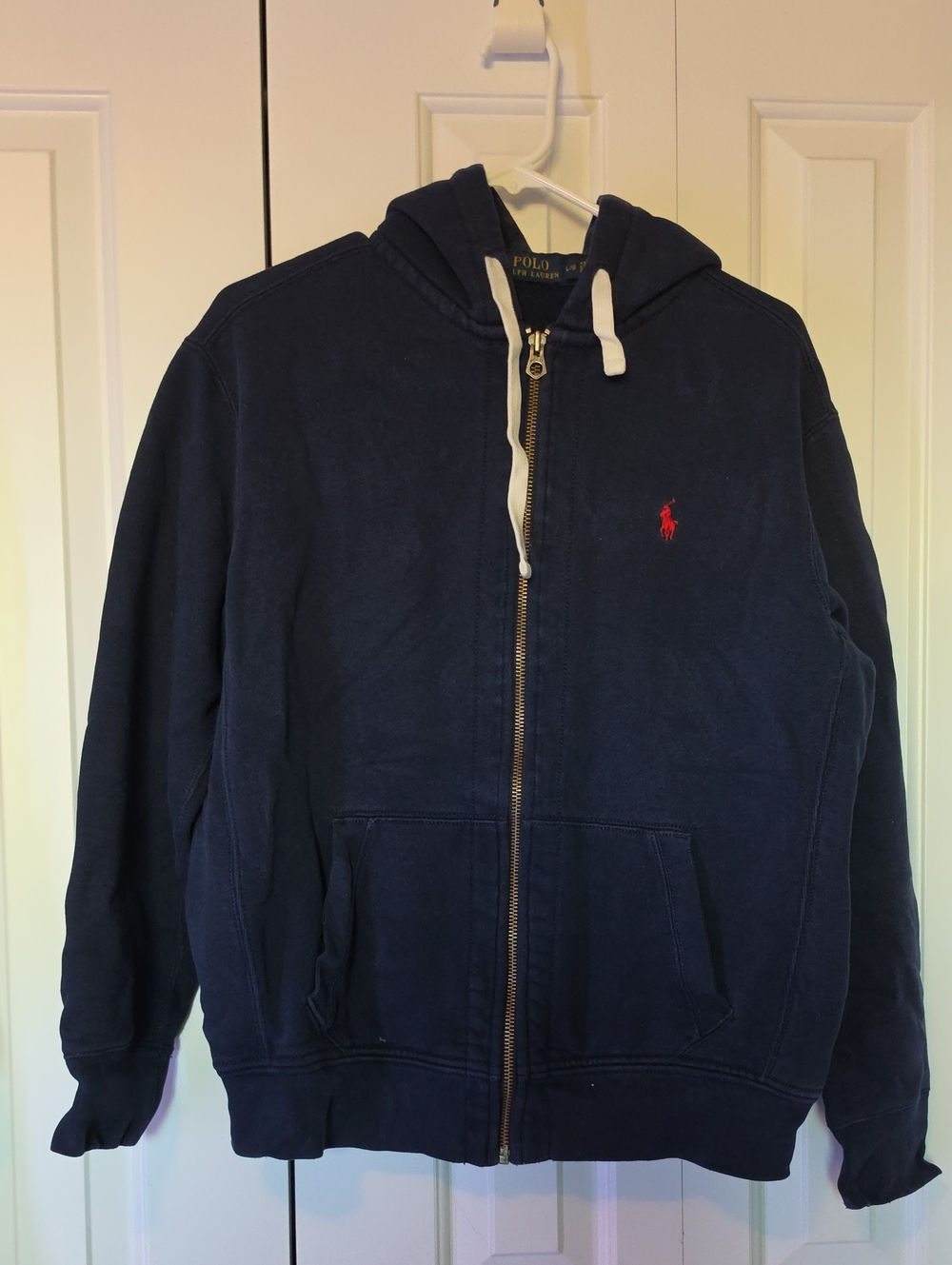Polo by Ralph Lauren Navy Hooded Zip Jacket with Red Pony
